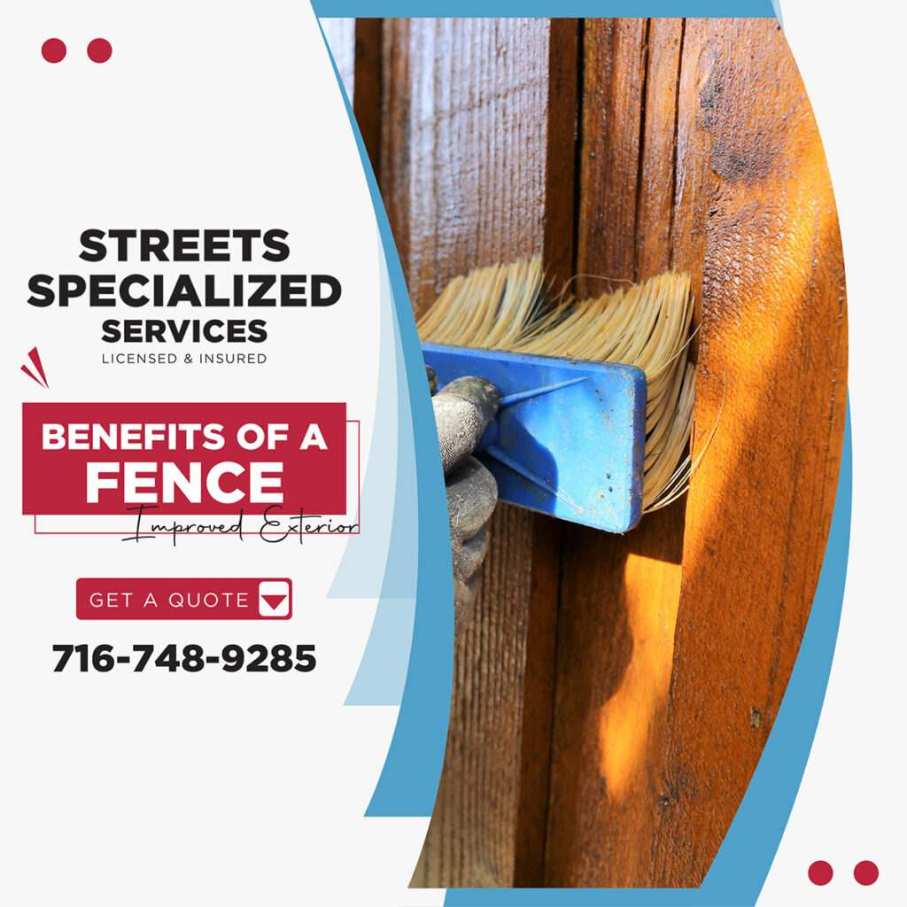 Improve your home's exterior by installing a beautiful wood fence along your property line with Street Specialized Services.