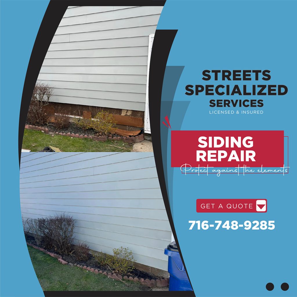 At Streets Specialized Services we offer professional siding repair.